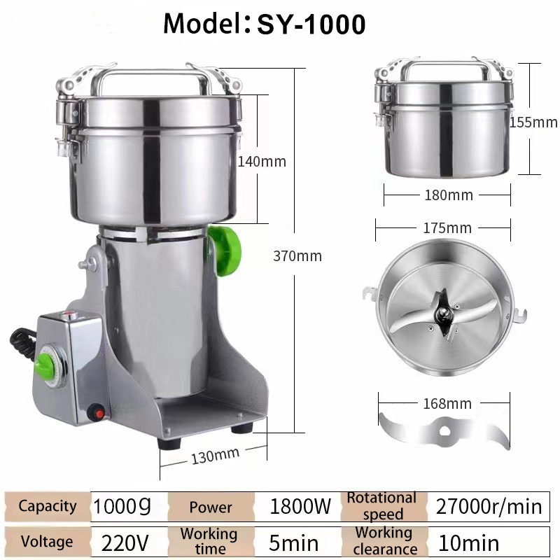 Moulin à café électrique multifonctionnel à grande vitesse de grain sec d'acier inoxydable de type d'oscillation