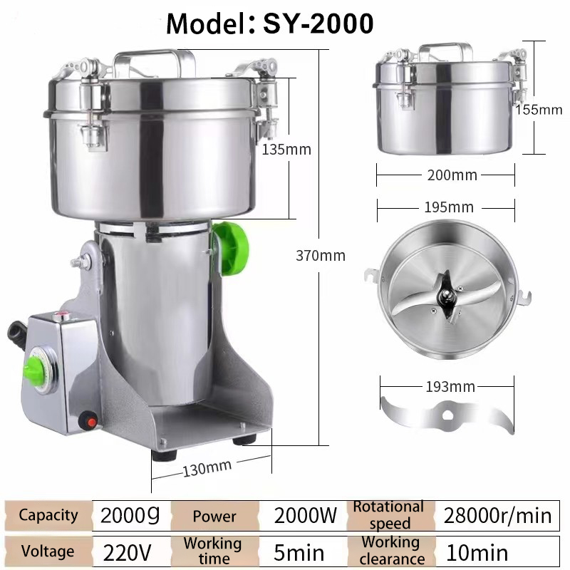 Moulin à café électrique multifonctionnel à grande vitesse de grain sec d'acier inoxydable de type d'oscillation