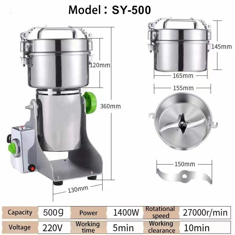 Moulin à café électrique multifonctionnel à grande vitesse de grain sec d'acier inoxydable de type d'oscillation